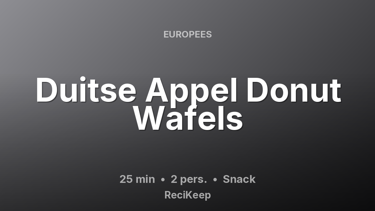 Receptkaart Duitse Appel Donut Wafels – Snack