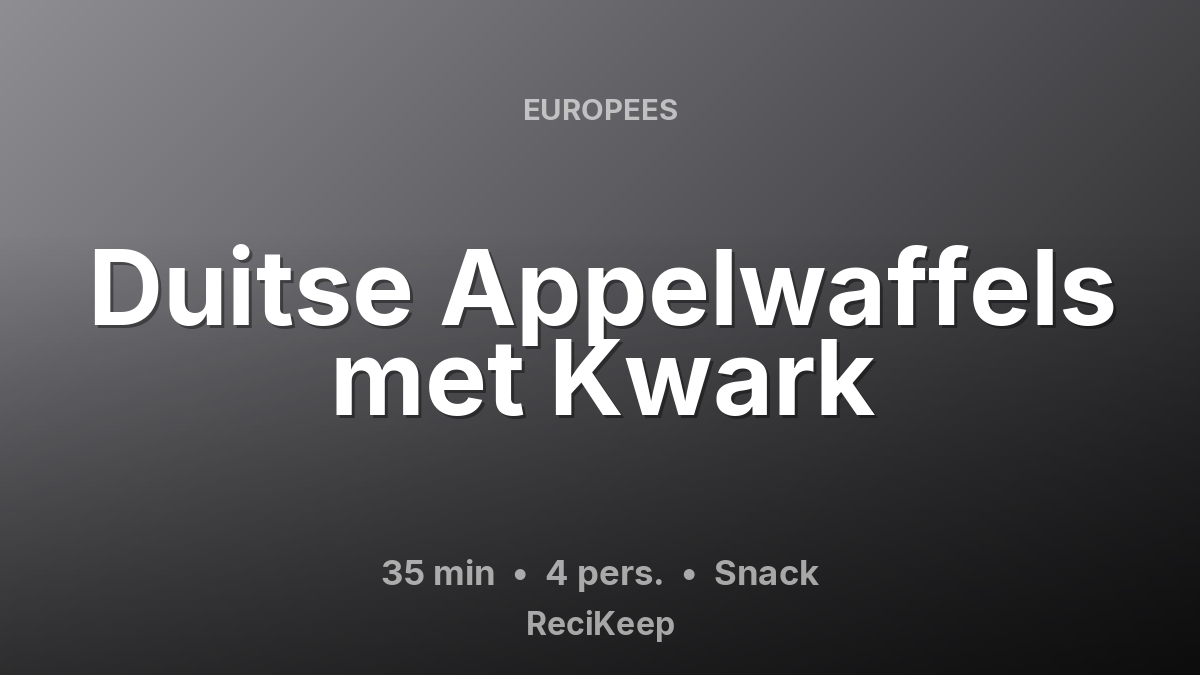 Receptkaart Duitse Appelwaffels met Kwark – Snack