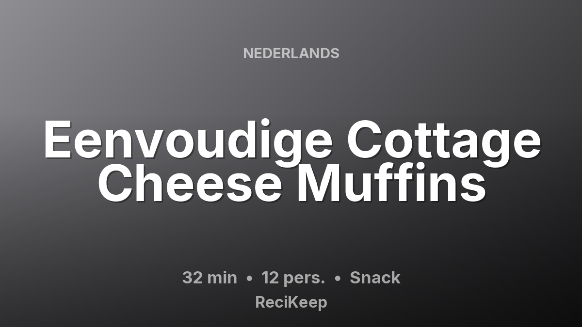 Receptkaart Eenvoudige Cottage Cheese Muffins – Snack