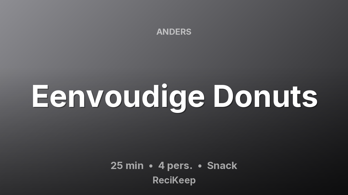 Receptkaart Eenvoudige Donuts – Snack