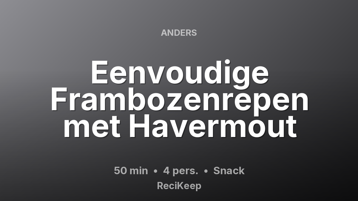 Receptkaart Eenvoudige Frambozenrepen met Havermout – Snack
