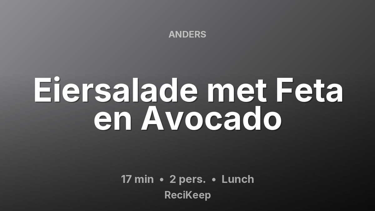 Receptkaart Eiersalade met Feta en Avocado – Lunch