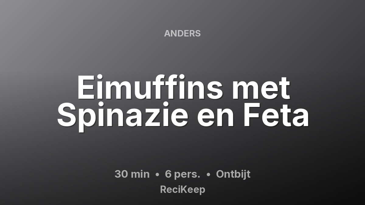 Receptkaart Eimuffins met Spinazie en Feta – Ontbijt