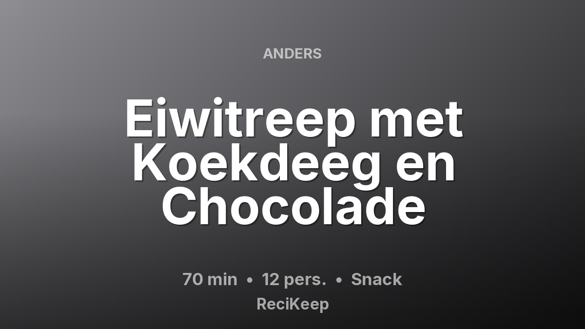 Receptkaart Eiwitreep met Koekdeeg en Chocolade – Snack