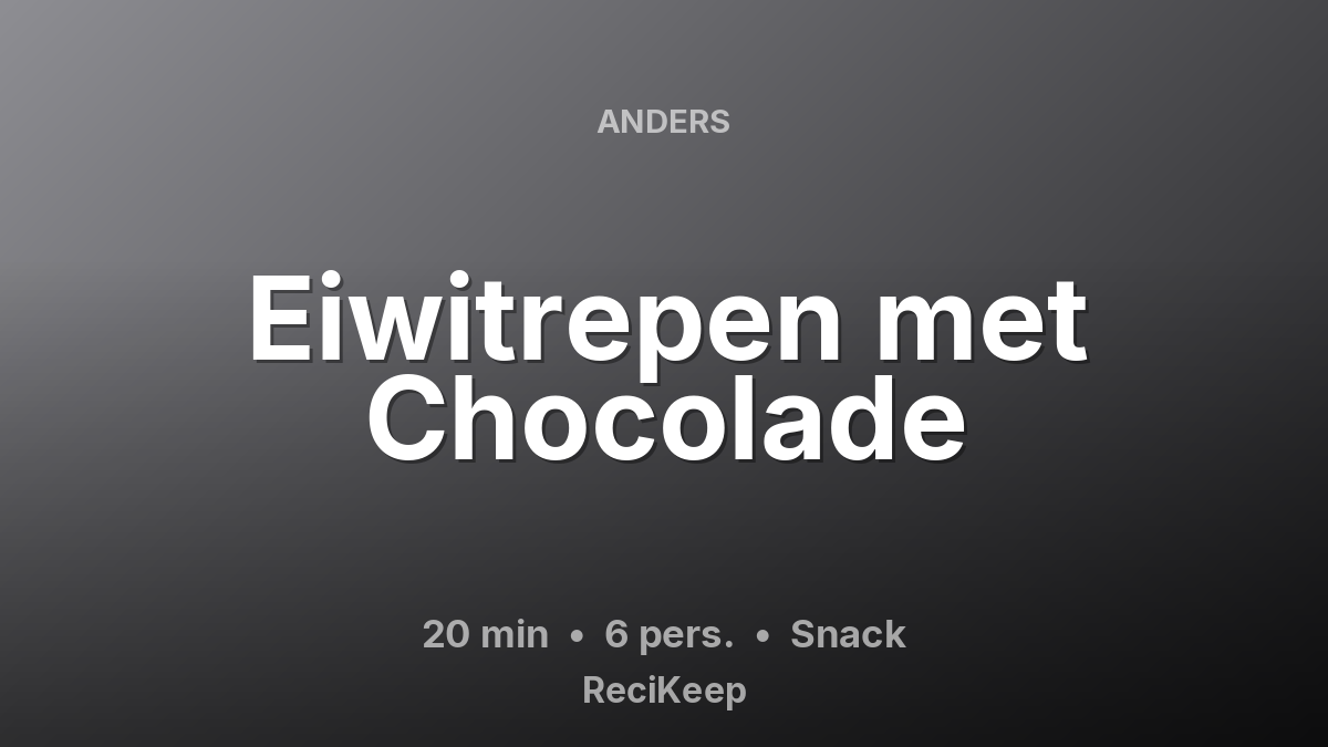 Receptkaart Eiwitrepen met Chocolade – Snack
