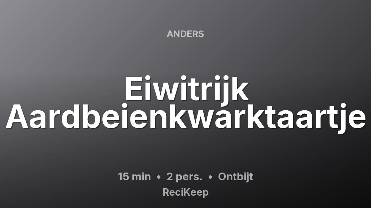 Receptkaart Eiwitrijk Aardbeienkwarktaartje – Ontbijt