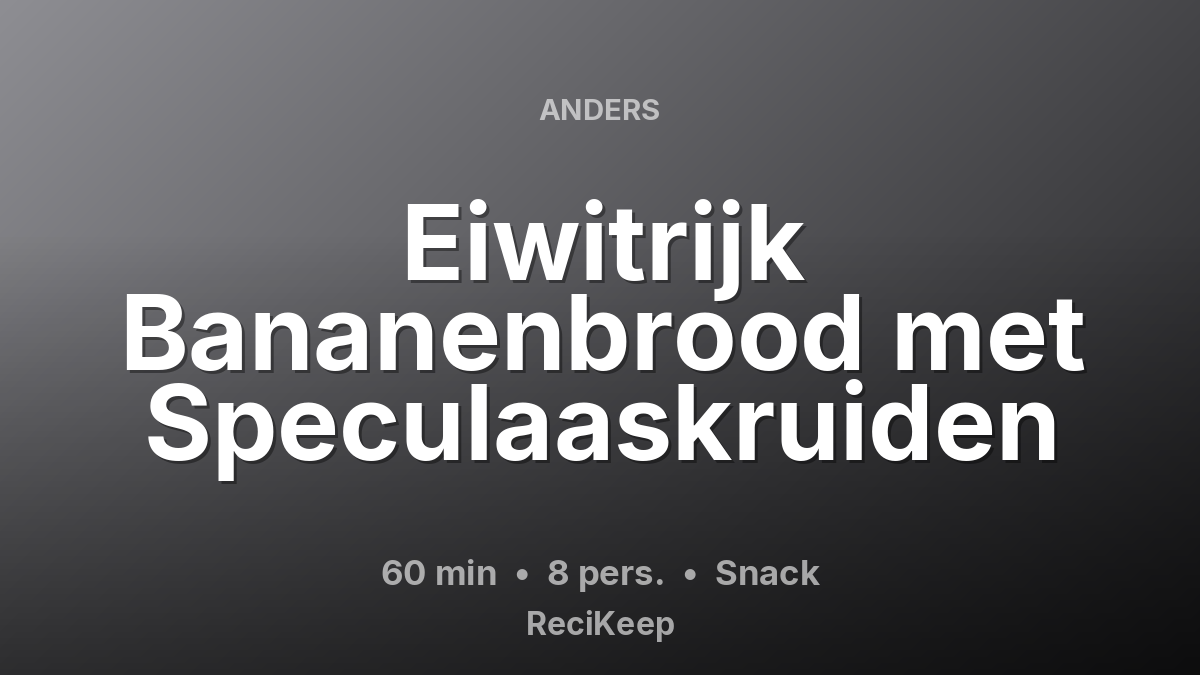 Receptkaart Eiwitrijk Bananenbrood met Speculaaskruiden – Snack