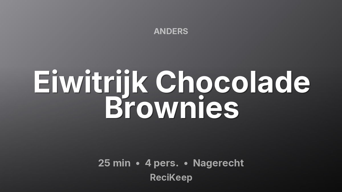 Receptkaart Eiwitrijk Chocolade Brownies – Nagerecht