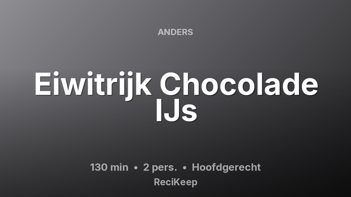 Receptkaart Eiwitrijk Chocolade IJs – Hoofdgerecht