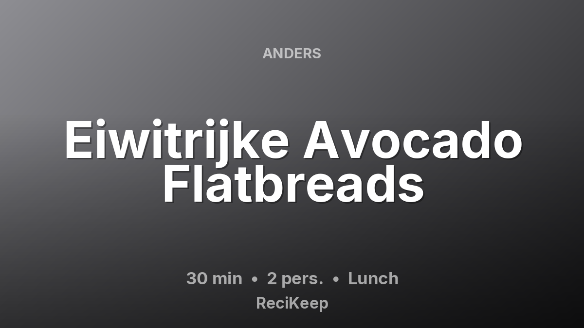 Receptkaart Eiwitrijke Avocado Flatbreads – Lunch