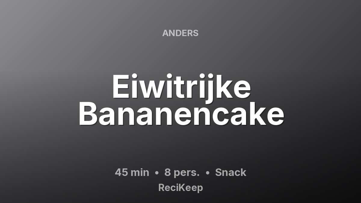Receptkaart Eiwitrijke Bananencake – Snack
