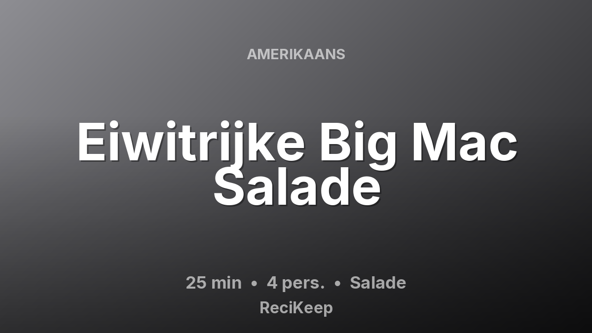 Receptkaart Eiwitrijke Big Mac Salade – Salade