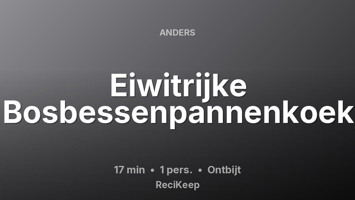 Receptkaart Eiwitrijke Bosbessenpannenkoek – Ontbijt
