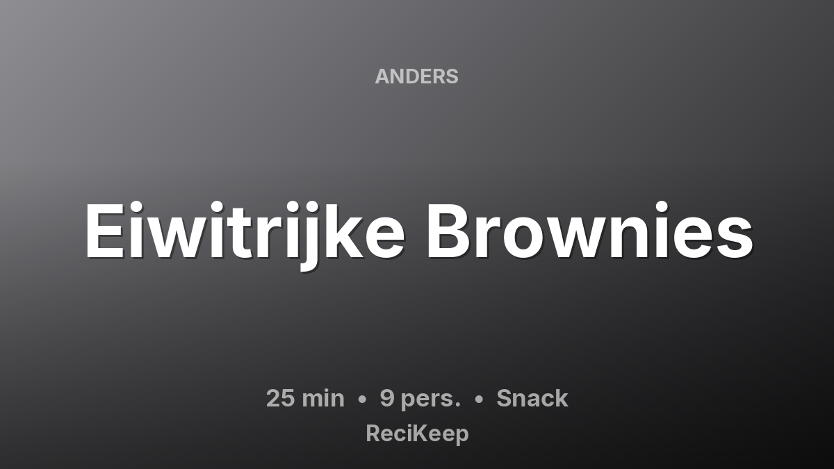 Receptkaart Eiwitrijke Brownies – Snack