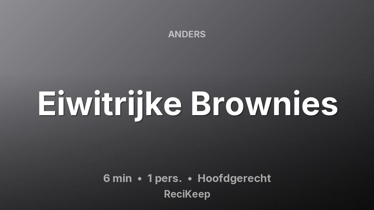 Receptkaart Eiwitrijke Brownies – Hoofdgerecht