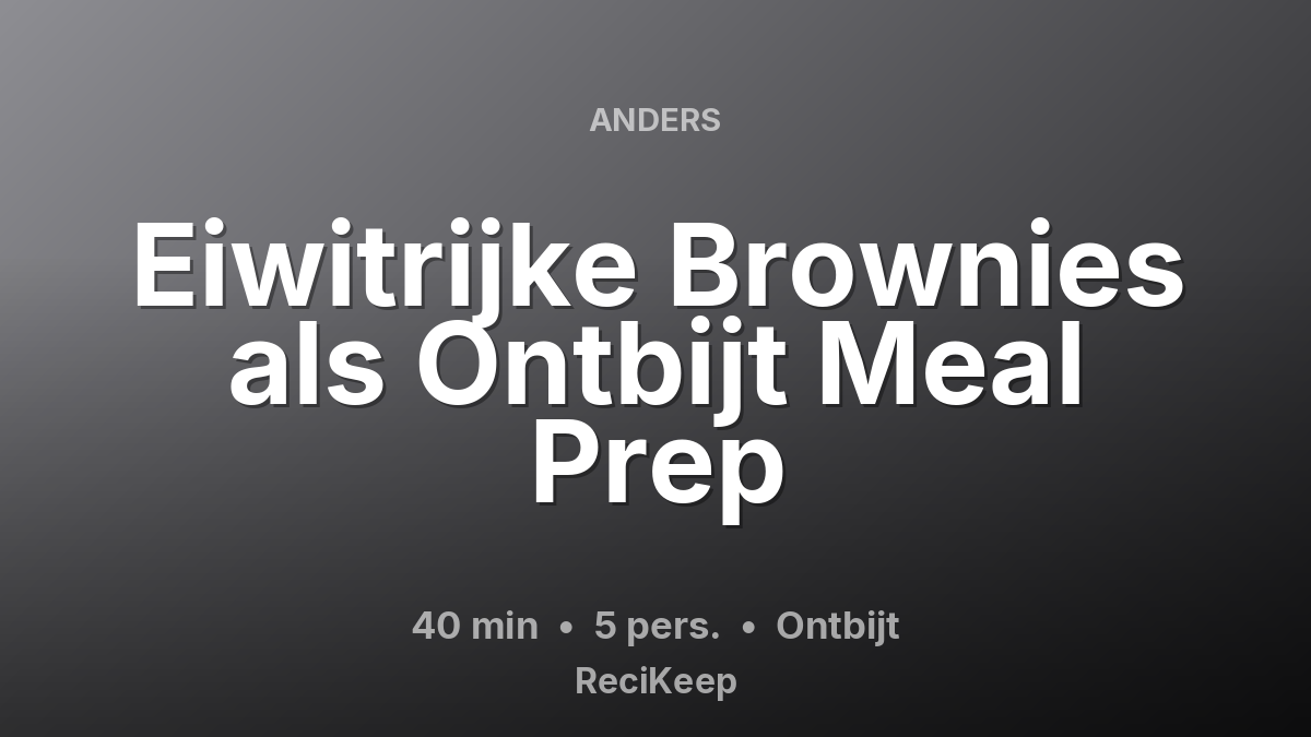 Receptkaart Eiwitrijke Brownies als Ontbijt Meal Prep – Ontbijt