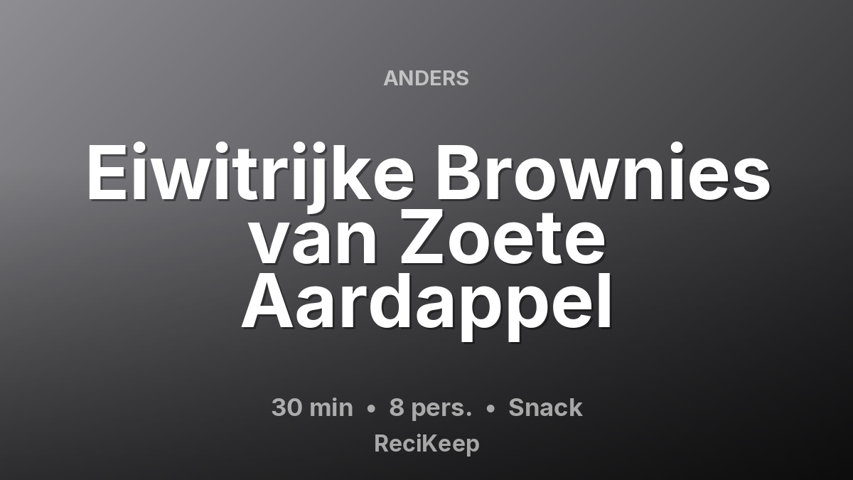Receptkaart Eiwitrijke Brownies van Zoete Aardappel – Snack