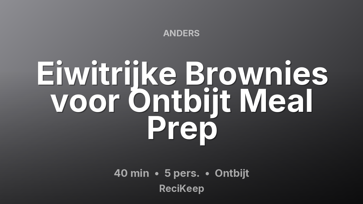 Receptkaart Eiwitrijke Brownies voor Ontbijt Meal Prep – Ontbijt