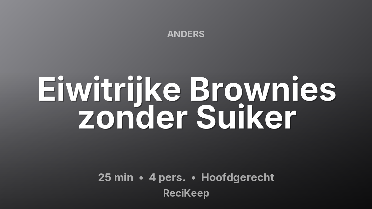 Receptkaart Eiwitrijke Brownies zonder Suiker – Hoofdgerecht