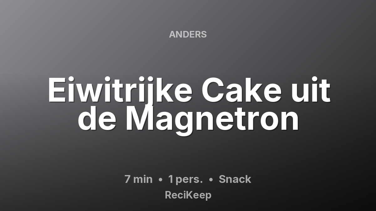 Receptkaart Eiwitrijke Cake uit de Magnetron – Snack
