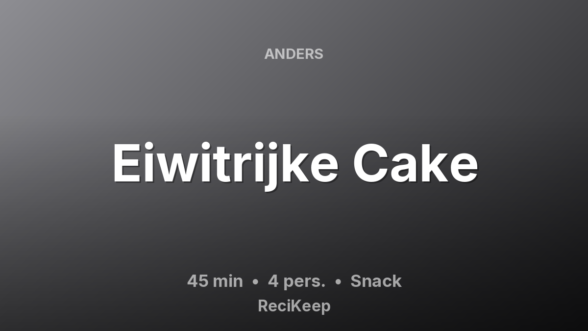 Receptkaart Eiwitrijke Cake – Snack