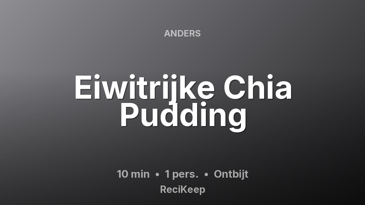 Receptkaart Eiwitrijke Chia Pudding – Ontbijt