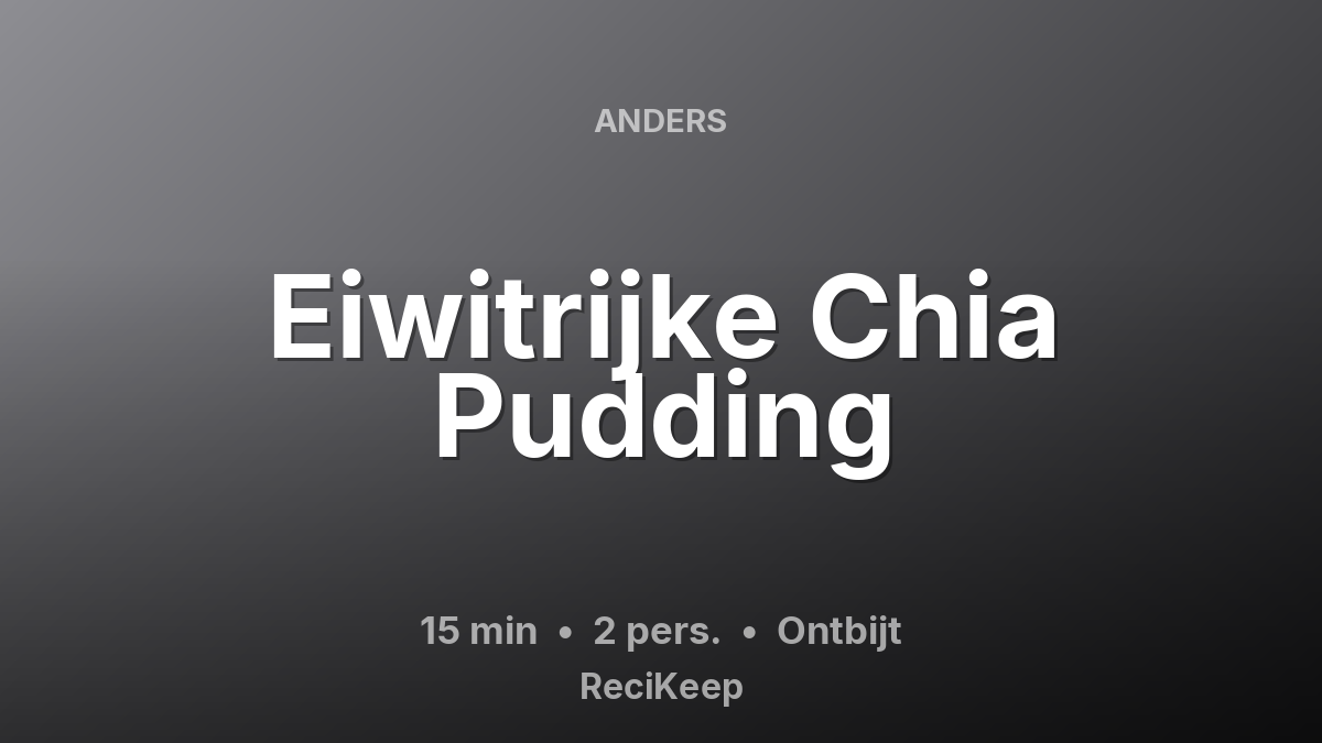 Receptkaart Eiwitrijke Chia Pudding – Ontbijt