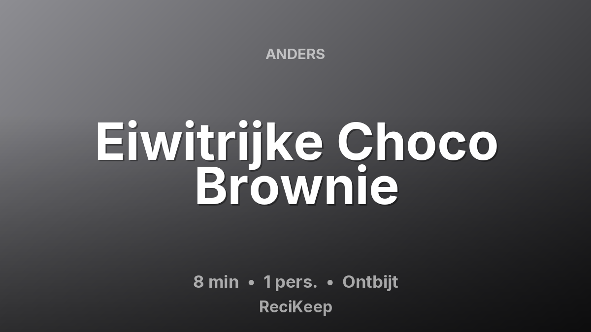 Receptkaart Eiwitrijke Choco Brownie – Ontbijt