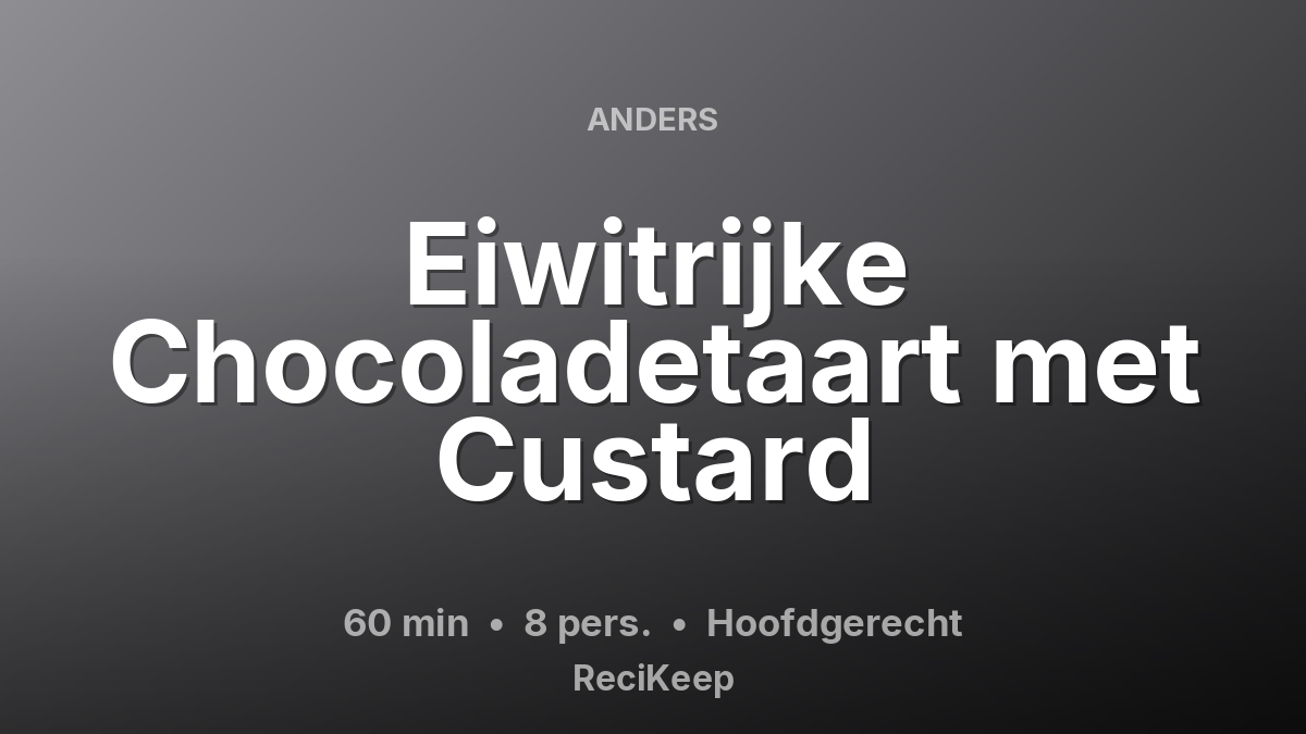 Receptkaart Eiwitrijke Chocoladetaart met Custard – Hoofdgerecht
