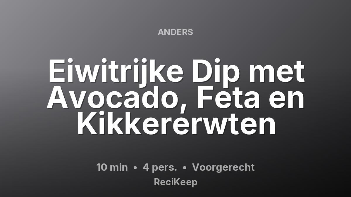 Receptkaart Eiwitrijke Dip met Avocado, Feta en Kikkererwten – Voorgerecht