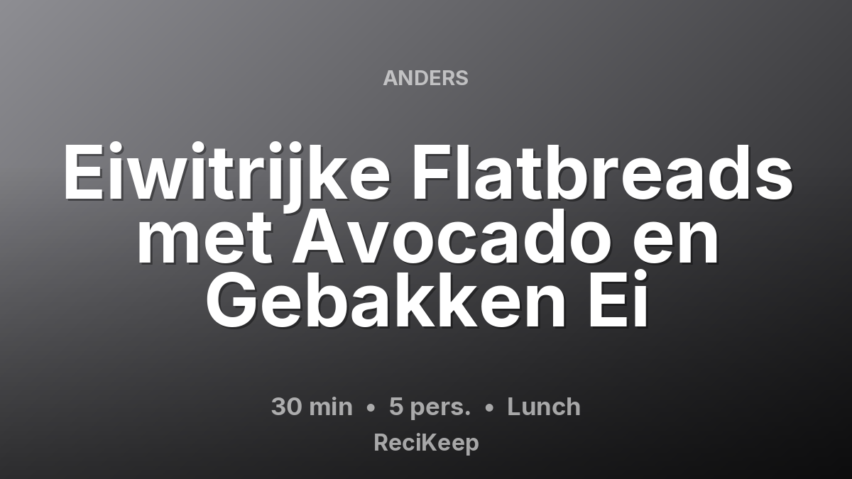 Receptkaart Eiwitrijke Flatbreads met Avocado en Gebakken Ei – Lunch