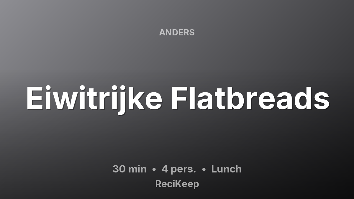 Receptkaart Eiwitrijke Flatbreads – Lunch