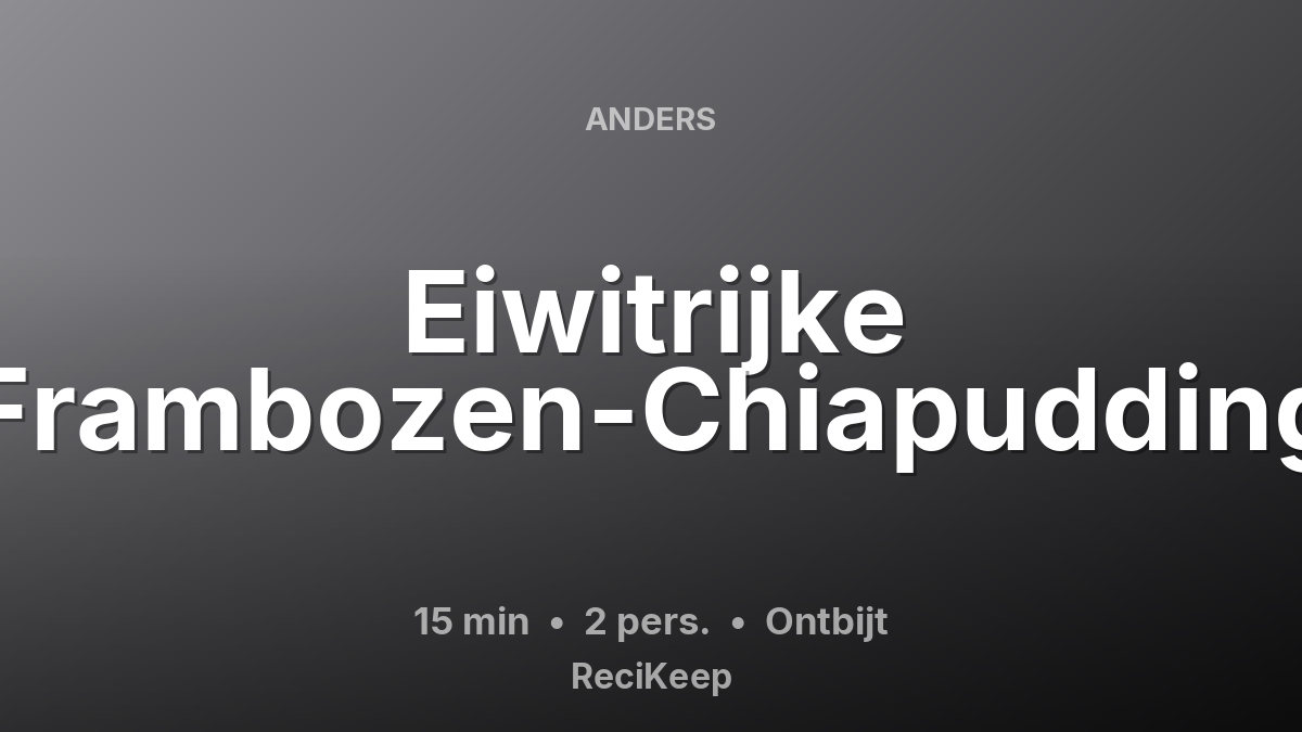 Receptkaart Eiwitrijke Frambozen-Chiapudding – Ontbijt