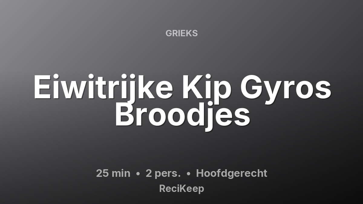 Receptkaart Eiwitrijke Kip Gyros Broodjes – Hoofdgerecht