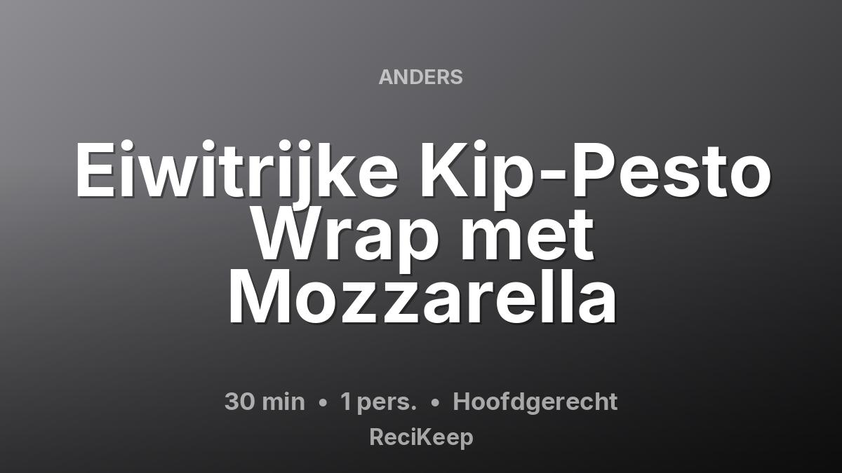 Receptkaart Eiwitrijke Kip-Pesto Wrap met Mozzarella – Hoofdgerecht