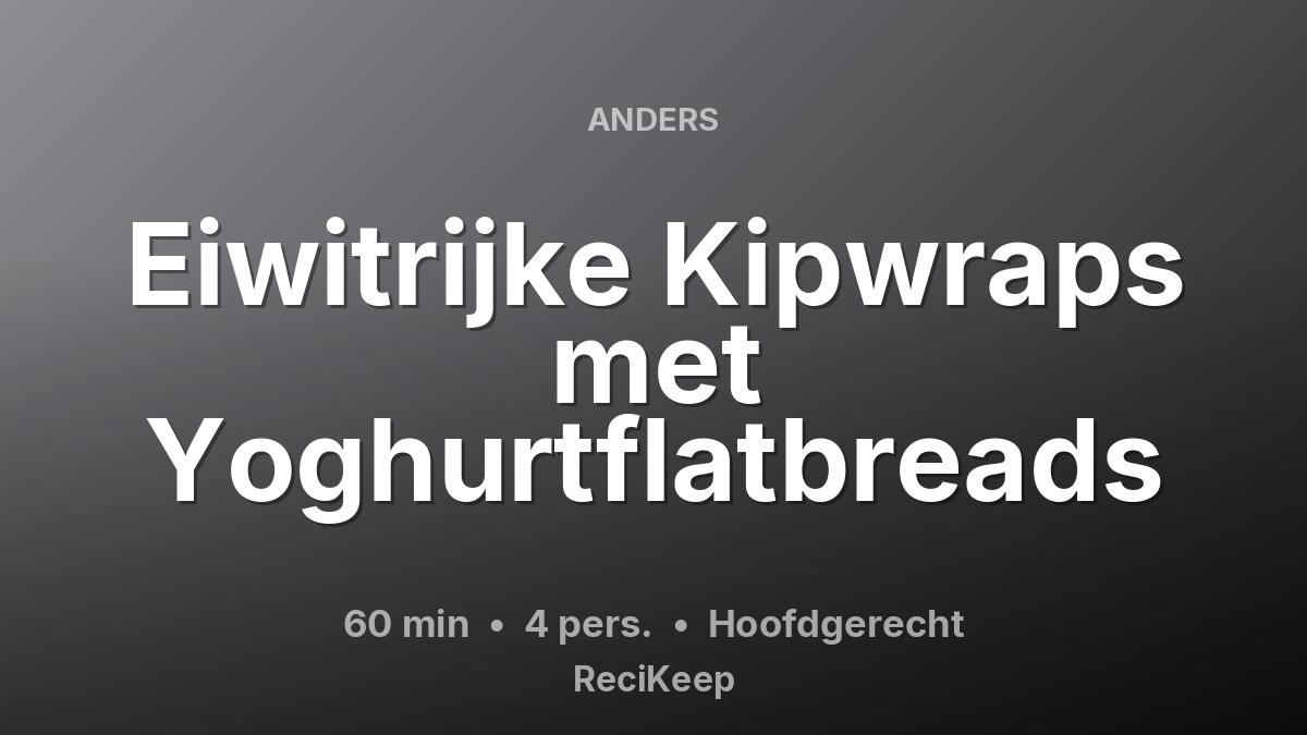 Receptkaart Eiwitrijke Kipwraps met Yoghurtflatbreads – Hoofdgerecht
