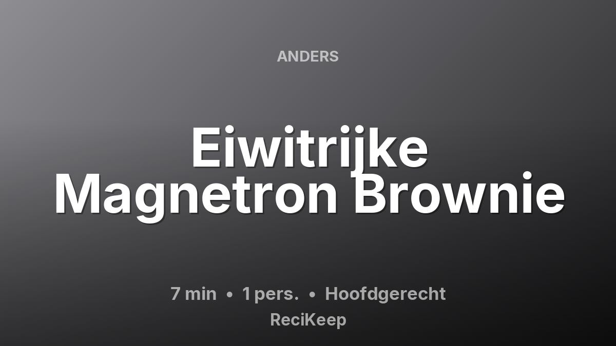 Receptkaart Eiwitrijke Magnetron Brownie – Hoofdgerecht