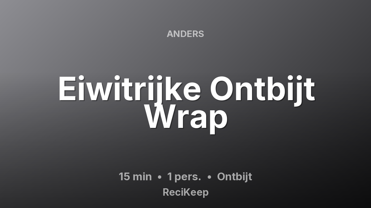 Receptkaart Eiwitrijke Ontbijt Wrap – Ontbijt