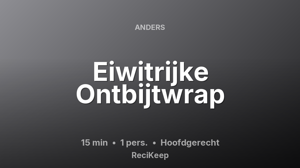 Receptkaart Eiwitrijke Ontbijtwrap – Hoofdgerecht