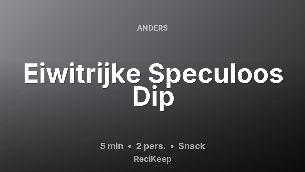Receptkaart Eiwitrijke Speculoos Dip – Snack