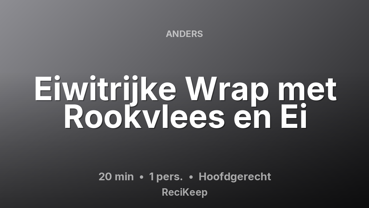 Receptkaart Eiwitrijke Wrap met Rookvlees en Ei – Hoofdgerecht