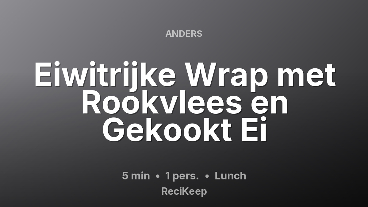 Receptkaart Eiwitrijke Wrap met Rookvlees en Gekookt Ei – Lunch