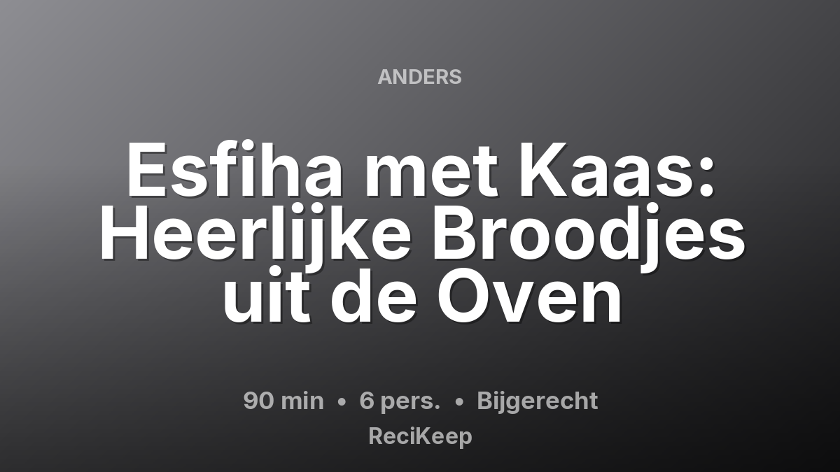 Receptkaart Esfiha met Kaas: Heerlijke Broodjes uit de Oven – Bijgerecht