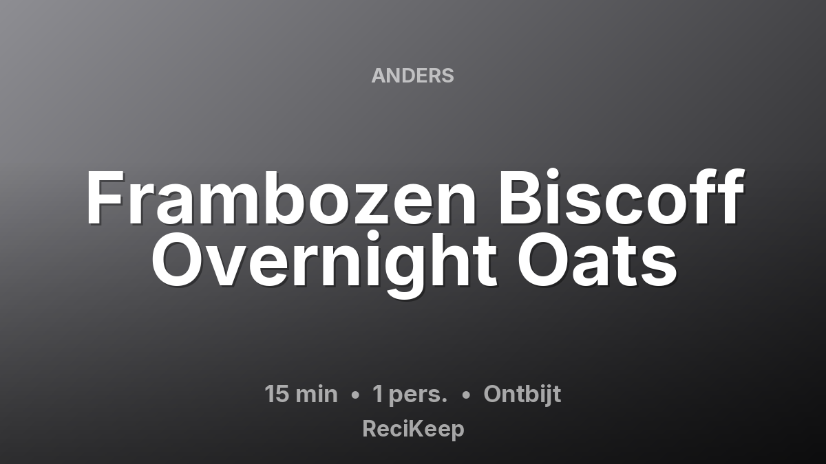 Receptkaart Frambozen Biscoff Overnight Oats – Ontbijt