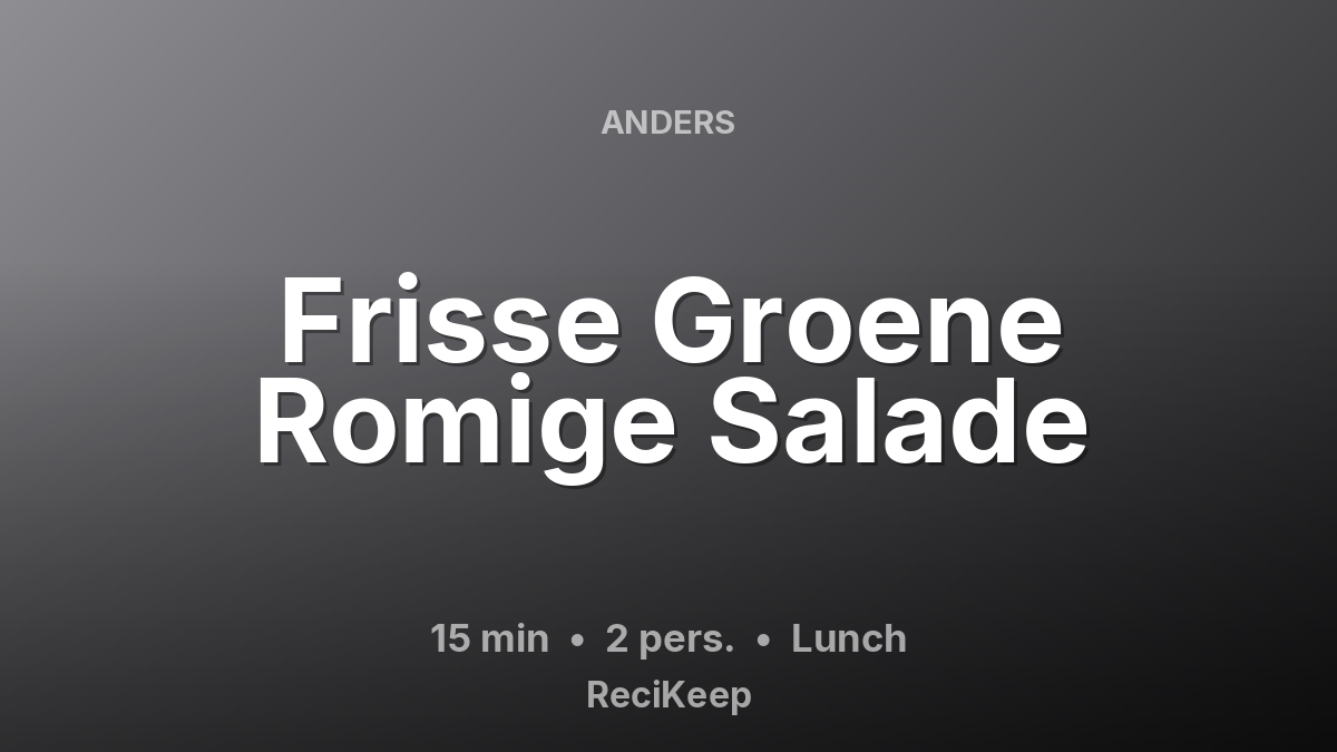 Receptkaart Frisse Groene Romige Salade – Lunch