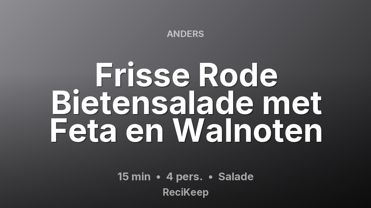 Receptkaart Frisse Rode Bietensalade met Feta en Walnoten – Salade