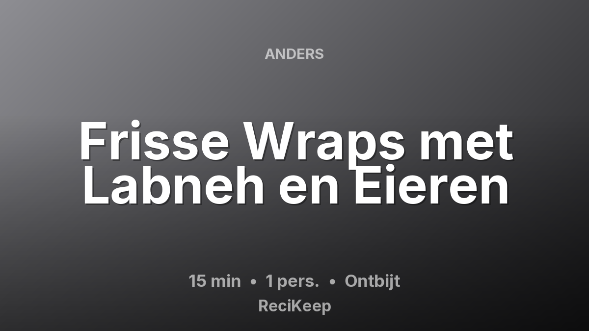 Receptkaart Frisse Wraps met Labneh en Eieren – Ontbijt
