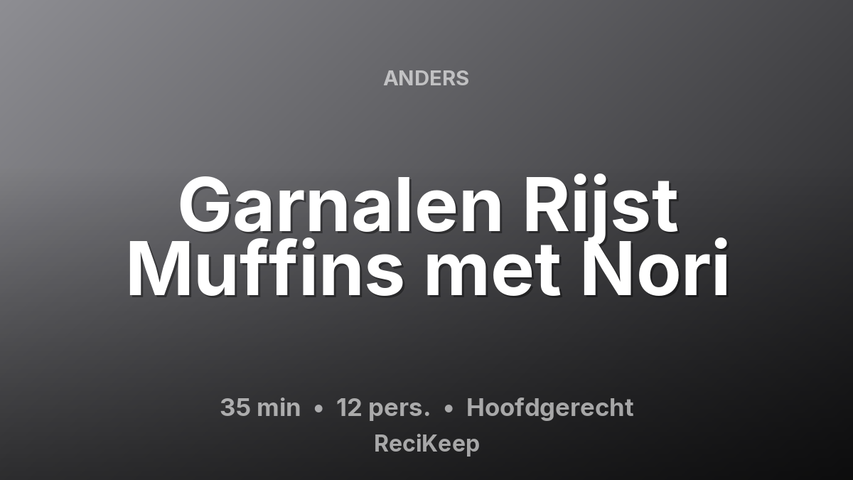 Receptkaart Garnalen Rijst Muffins met Nori – Hoofdgerecht