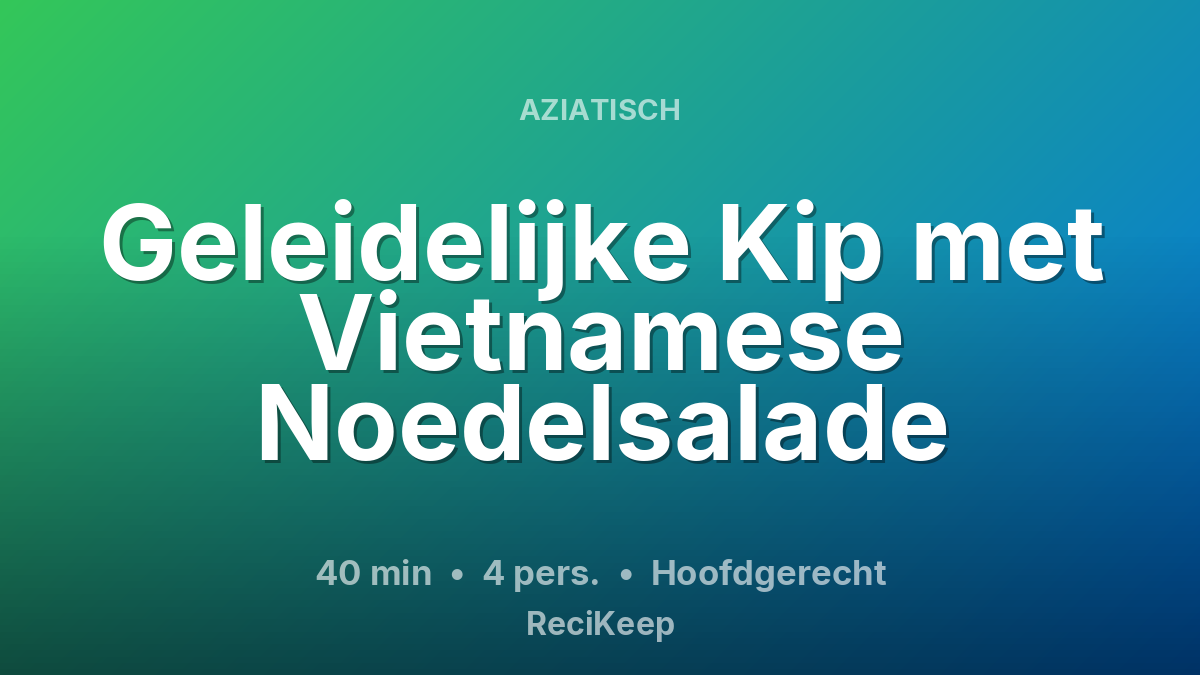 Receptkaart Geleidelijke Kip met Vietnamese Noedelsalade – Hoofdgerecht