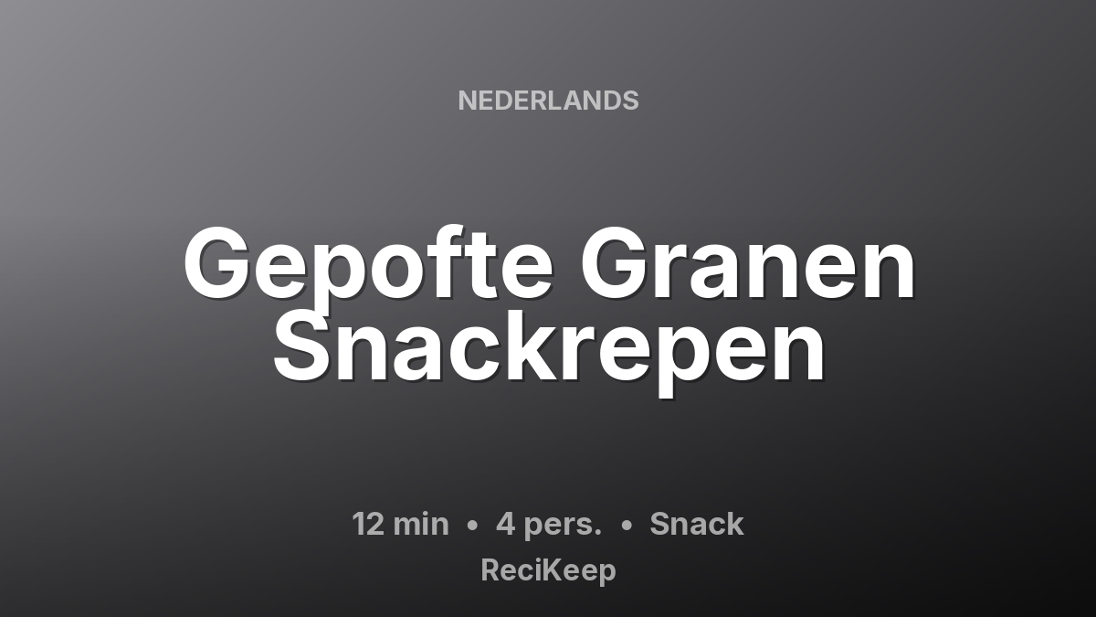 Receptkaart Gepofte Granen Snackrepen – Snack